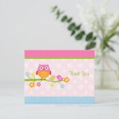 Inséparables et hibou sur la Carte de remerciement (Debout devant)