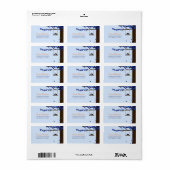 Inséparables Étiquette de adresse Bleu (Feuille entière)
