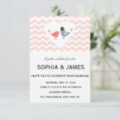 Inséparables Faire-part de mariage Heart Chevron (Debout devant)