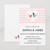 Inséparables Faire-part de mariage Heart Chevron (Devant / Derrière)
