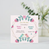 inséparables floral enregistrer la carte de date (Debout devant)