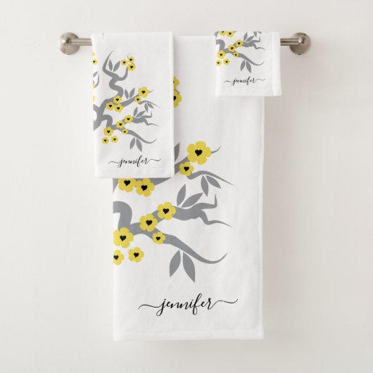 Inséparables gris-jaune sakura cerisier fleurs (En situation)
