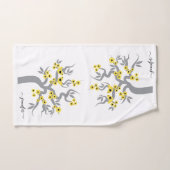 Inséparables gris-jaune sakura cerisier fleurs (Serviette à main)
