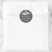 Inséparables gris rose mariage Favor Sticker (Sac)