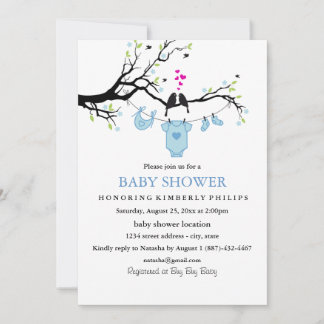 Inséparables | Invitation Baby shower garçon