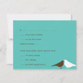 Inséparables jardin bleu turquoise mariage réponse (Dos)