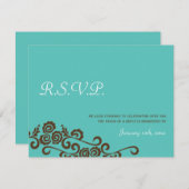 Inséparables jardin bleu turquoise mariage réponse (Devant / Derrière)