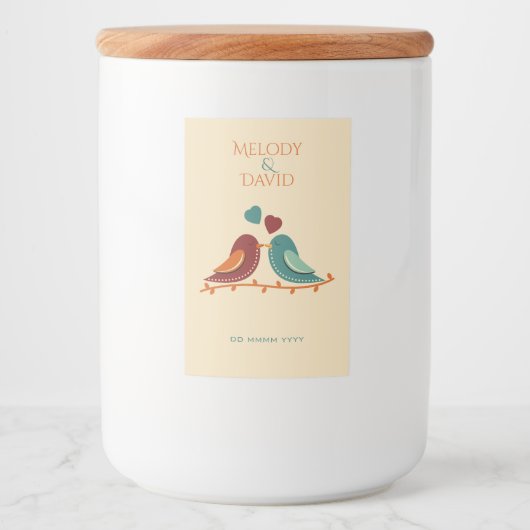 Inséparables Mariage Étiquette bougie (Devant)