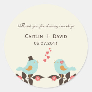 Inséparables Mariage Favor Stickers / Enveloppe Sc