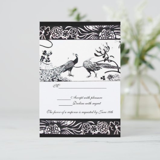 INSÉPARABLES mariages RSVP Black White Invitations (Debout devant)
