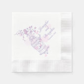 inséparables mariages serviettes en papier rose vi (Devant)