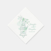 inséparables mariages serviettes en papier vert (Coin)