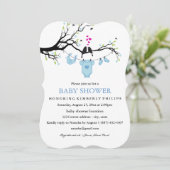 Inséparables mignons Baby shower Invitation  garço (Debout devant)