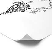 Inséparables mignons en noir et blanc Poster Impri (Coin)