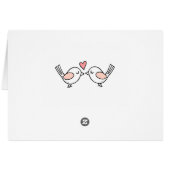 Inséparables mignons Pink Lovebirds Mariage Merci (Dos Horizontal)