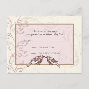 Inséparables 'n Lace - Carte de réponse Mariage Ro