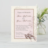 Inséparables 'n Lace - Faire-part de mariage Rose (Debout devant)