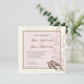 Inséparables 'n Lace - Faire-part de mariage Rose (Debout devant)