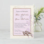 Inséparables 'n Lace - Lilac Faire-part de mariage (Debout devant)