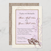 Inséparables 'n Lace - Lilac Faire-part de mariage (Devant / Derrière)