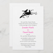 Inséparables Nid Silhouette Mariage Invitations (Devant / Derrière)