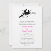 Inséparables Nid Silhouette Mariage Invitations (Devant)