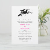 Inséparables Nid Silhouette Mariage Invitations (Debout devant)