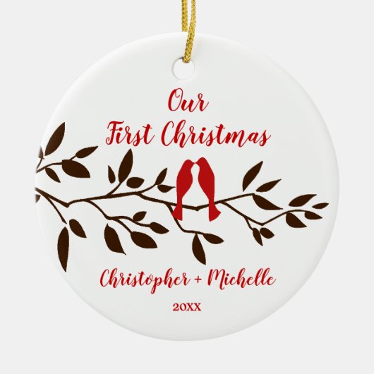 Inséparables notre premier ornement de Noël (Devant)