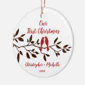 Inséparables notre premier ornement de Noël (Gauche)