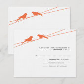 Inséparables orange et blanc sur un RSVP fil (Devant / Derrière)