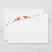 Inséparables orange et blanc sur un RSVP fil (Dos)