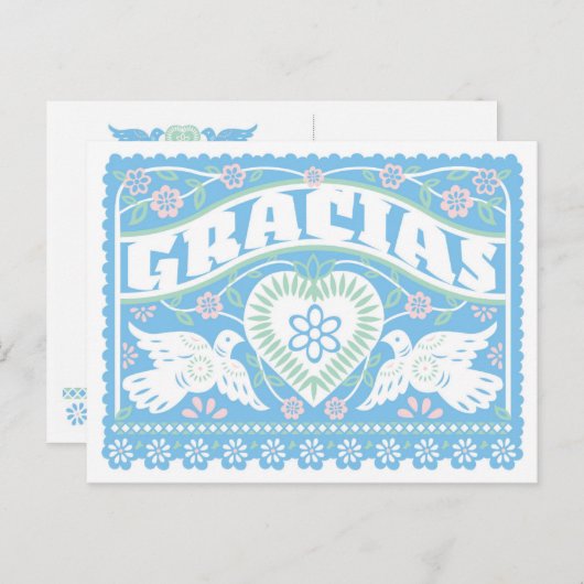 Inséparables Papel Picado Merci carte postale (Devant / Derrière)