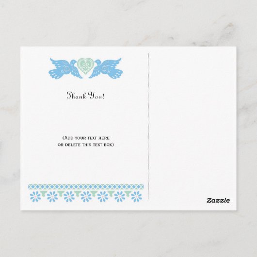 Inséparables Papel Picado Merci carte postale (Dos)