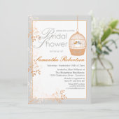 Inséparables Peach Bridal Shower Invitations (Debout devant)