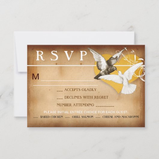 inséparables romantiques et conception rsvp coeur (Devant)