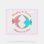 Inséparables roses et bleus mignons Mariage person (Recto)