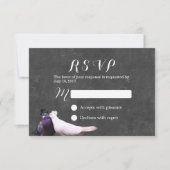 Inséparables Rustic Chalkboard Wedding RSVP (Devant)