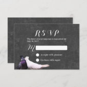 Inséparables Rustic Chalkboard Wedding RSVP (Devant / Derrière)