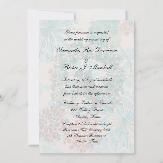 Inséparables sur Faire-part de mariage Floral Wrea (Dos)