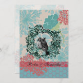 Inséparables sur Faire-part de mariage Floral Wrea (Devant / Derrière)