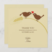 Inséparables sur le blé - carte de remerciements - (Devant / Derrière)