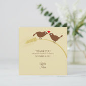 Inséparables sur le blé - carte de remerciements - (Debout devant)