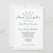 Inséparables - Turquoises - Faire-part de mariage (Devant)