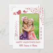 Inséparables Valentine's Day Carte photo de coeur (Devant / Derrière)