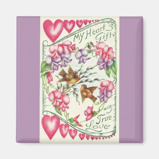 inséparables Vintage Saint Valentin Magnet (Devant)