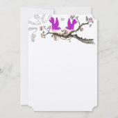 Inséparables vintages Invitation de mariage jaune  (Dos)