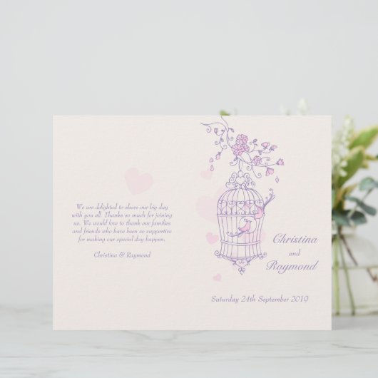 Inséparables violet rose grand programme de mariag (Debout devant)