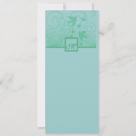 Inséparables volants Faire-part de mariage (Dos)