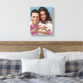 Inséparables Votre Photo Toile Enveloppée (Insitu(Chambre))