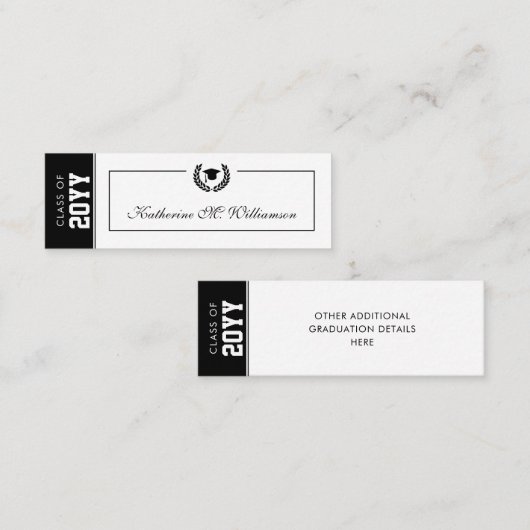 Insère la carte de nom de graduation moderne perso (Devant / Derrière)